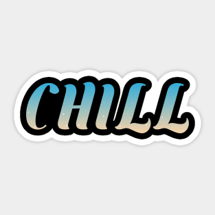 Chill in beach themed sand yellow and blue Sticker